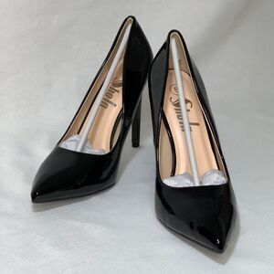 SCHEME High Heel Shoes Women's 8 Black Stiletto Classic Slip On Pointy Toe Pumps